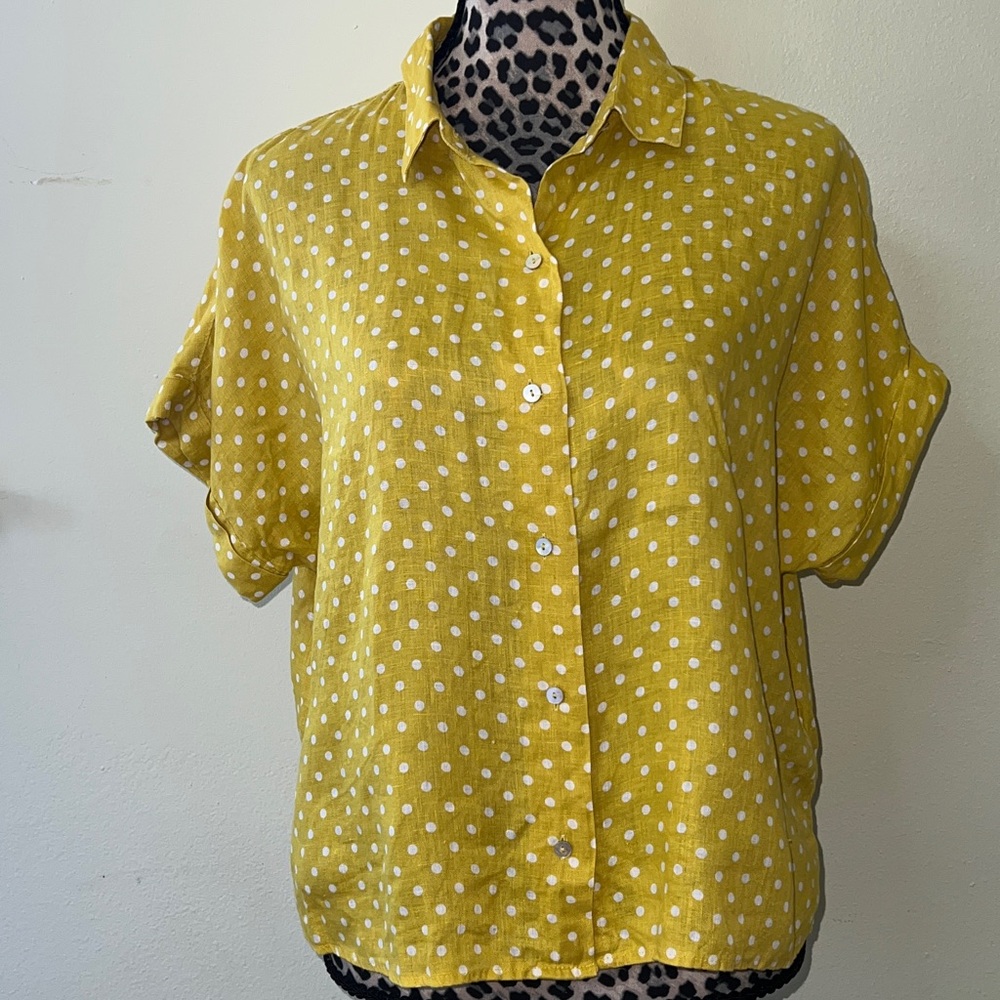 Rachel Roy Mustard Polka Dot Blouse